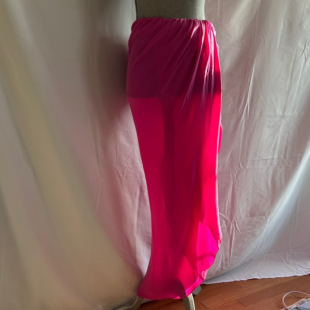 Oye Swimwear Vibrant Hot Pink Silk Maxi Coverup